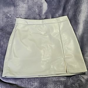 Pleather light green mini skirt